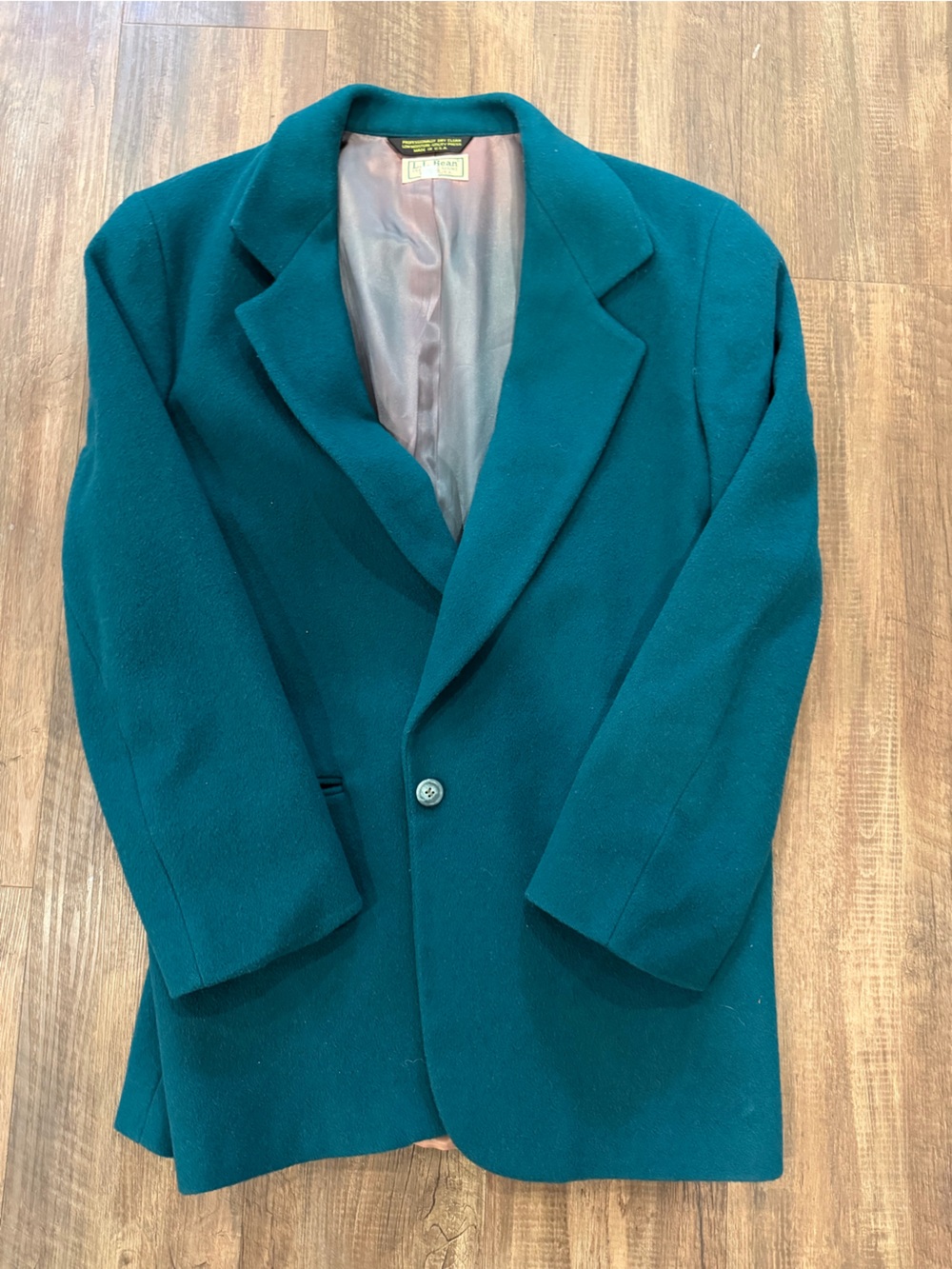 L.L. Bean Teal Single-Button Wool Blazer